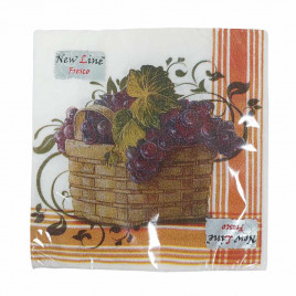 Салфетки бумажные с рисунком Виноград 33*33см 2-х слойные 20шт