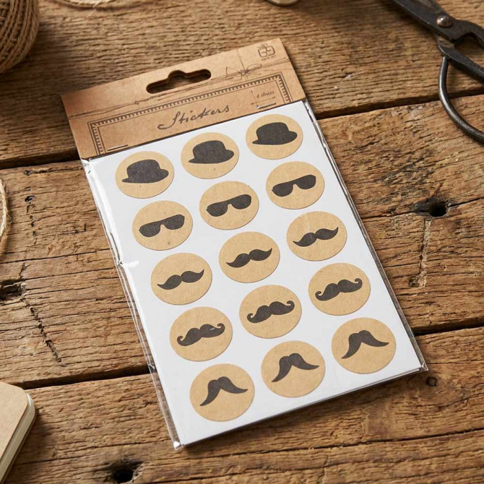 Наклейки крафт Атрибуты шпиона D-2,5см уп 60шт