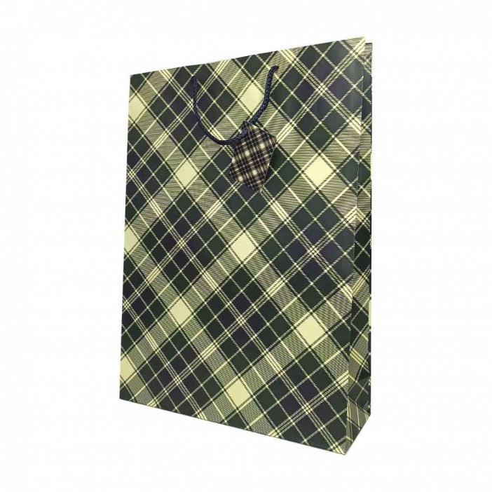 Пакет матовый бумажный МЭН+клетка размер 32*45*10см