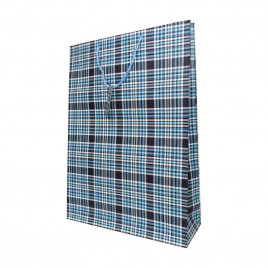 Пакет матовый бумажный МЭН+клетка размер 32*45*10см