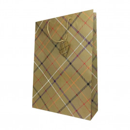 Пакет матовый бумажный МЭН+клетка размер 32*45*10см