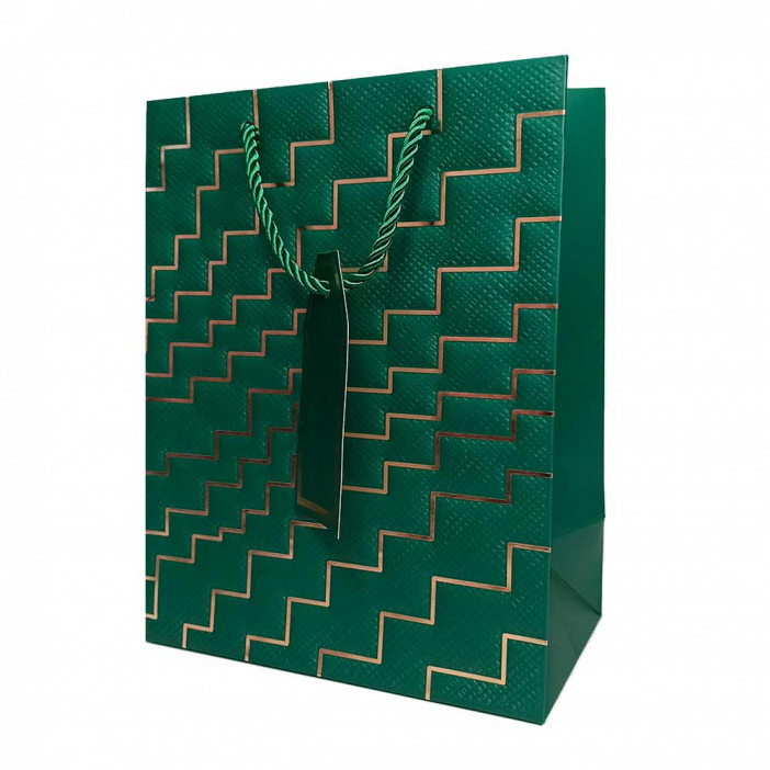 Пакет ЛЮКС Золотые ступеньки с тиснением размер 18*23*10см