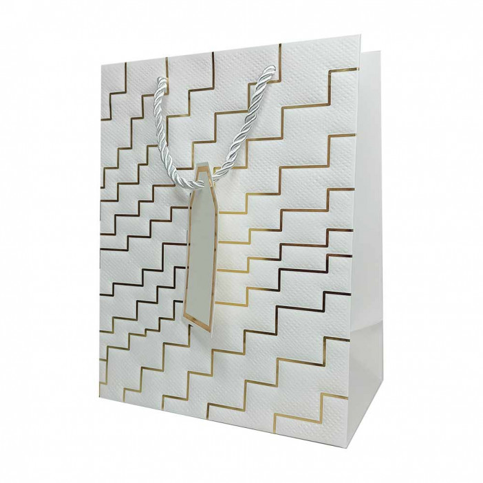 Пакет ЛЮКС Золотые ступеньки с тиснением размер 18*23*10см