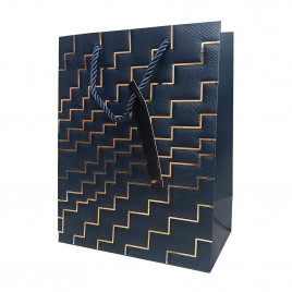 Пакет ЛЮКС Золотые ступеньки с тиснением размер 18*23*10см