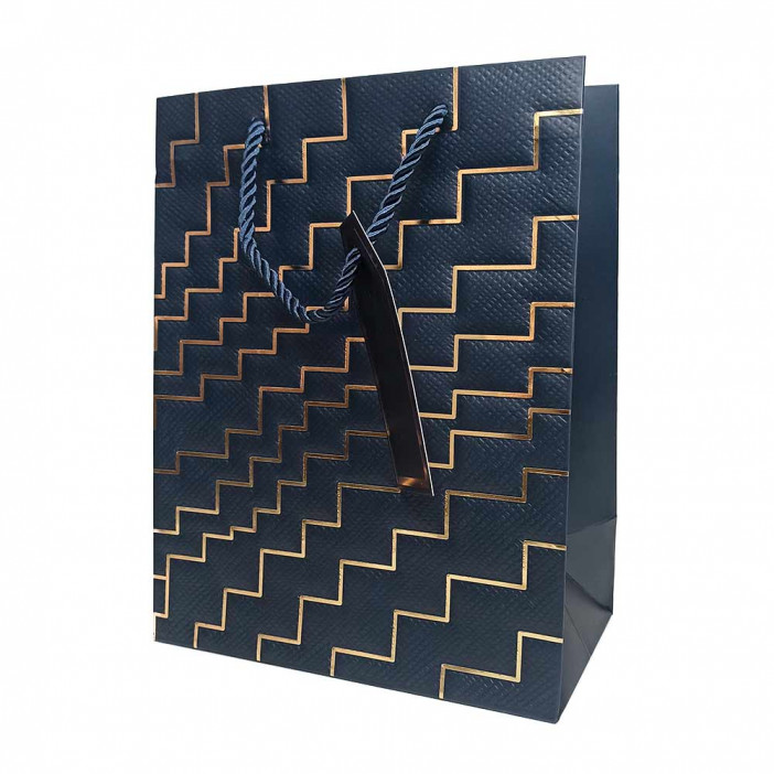 Пакет ЛЮКС Золотые ступеньки с тиснением размер 18*23*10см