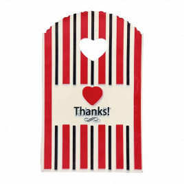 Пакет вырубной ПНД Спасибо с полосами 13*20см 45 мкм 50шт