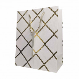 Пакет ЛЮКС Ромб с золотым тиснением размер 18*23*10см