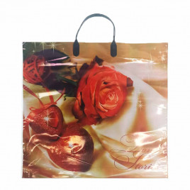 Пакет с пластмассовыми ручками 36*40см История любви 10шт