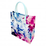 Пакет сумка размер 23*26см &quot;Голубые и розовые цветы&quot;