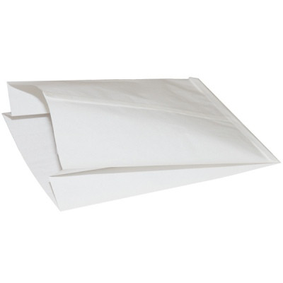 Пакет бумажный белый с ламинацией с плоским дном 40г/м2 размер 34*20*10см уп 10шт