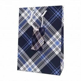 Пакет матовый бумажный МЭН+клетка размер 18*23*10см