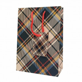 Пакет матовый бумажный МЭН+клетка размер 18*23*10см