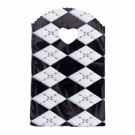 Пакет вырубной ПНД Ромбы черно-белые 13*20см 45 мкм 50шт