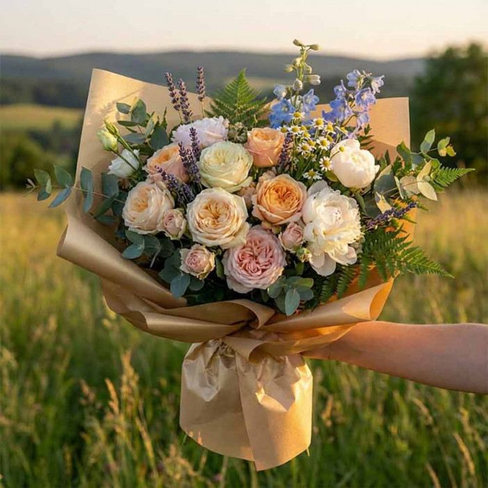 Пленка в рулоне Мерцание латте размер 49см*4,6м 150мкм