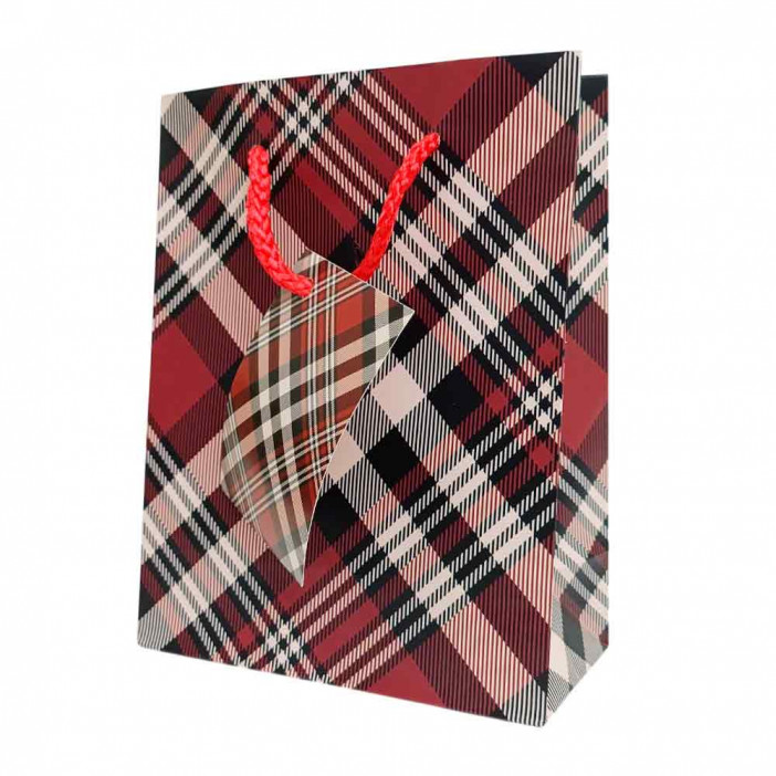Пакет матовый бумажный МЭН+клетка размер 12*15*5,5см