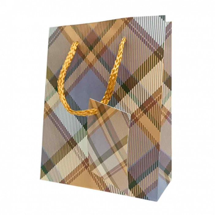 Пакет матовый бумажный МЭН+клетка размер 12*15*5,5см