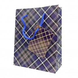 Пакет матовый бумажный МЭН+клетка размер 12*15*5,5см