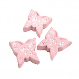 Декор Бабочка с орнаментом розовая на липучке размер 2,2см