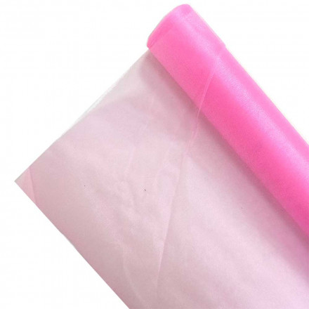 Органза СНЕГ в рулоне розовая размер 70см*9м