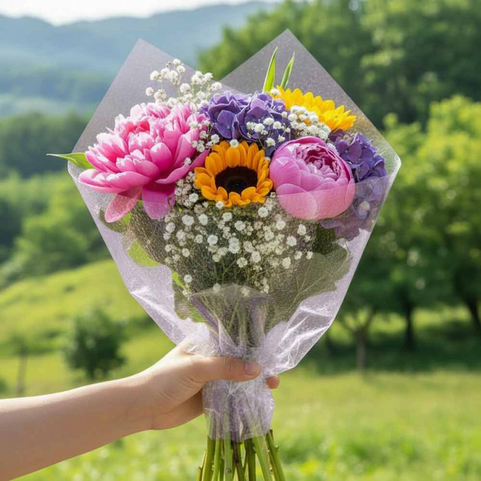 Пленка в рулоне Хрусталь сиреневая размер 57см*6,5м 120мкр