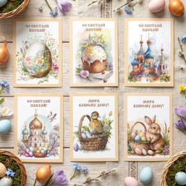 Мини-открытка Пасха ассорти 7*10см арт 03