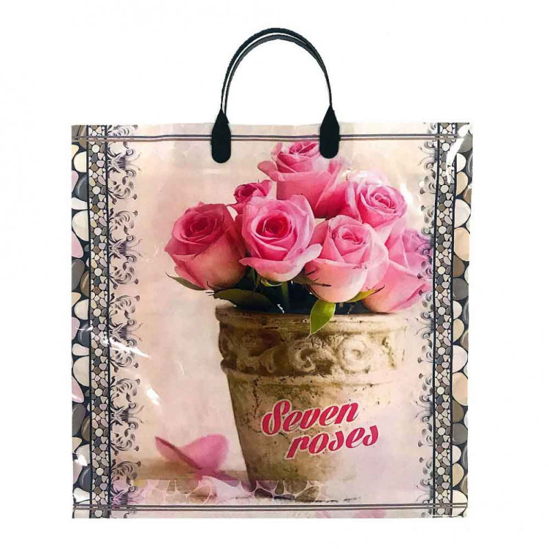 Пакет с пластмассовыми ручками Seven roses
