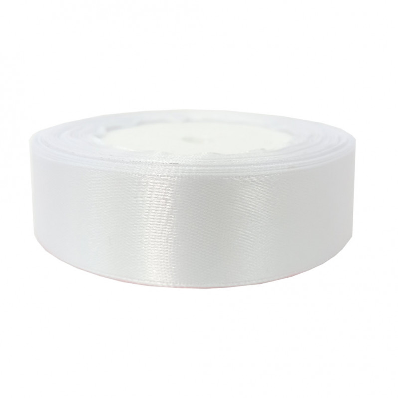 Лента атласная белая размер 2см*23м