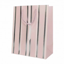 Пакет ЛЮКС Полоска с металлическим тиснением размер 18*23*10см