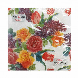 Салфетки бумажные с рисунком Цветочный орнамент 33*33см 2-х слойные 20шт