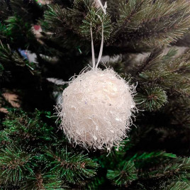 Шар-декор новогодний белый размер d-10см