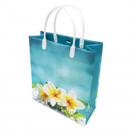 Пакет сумка размер 23*26см Белые цветы