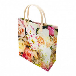 Пакет сумка размер 23*26см Букет бежевых роз