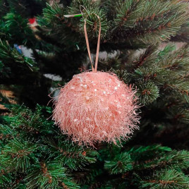 Шар-декор новогодний розовый размер d-10см