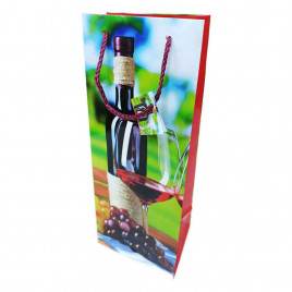 Пакет под бутылку ламинированный Вино размер 14*35*11см