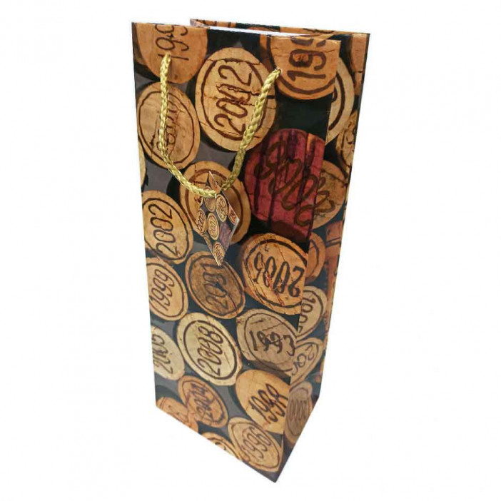 Пакет под бутылку ламинированный Вино размер 14*35*11см