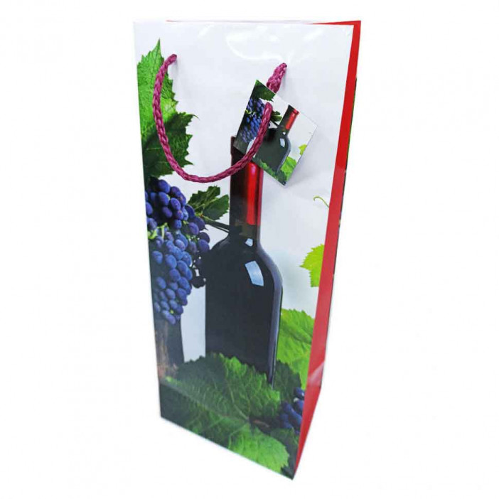 Пакет под бутылку ламинированный Вино размер 14*35*11см