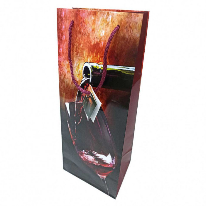 Пакет под бутылку ламинированный Вино размер 14*35*11см