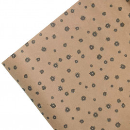 Бумага крафт в рулоне Маргаритки черные размер 70см*10м