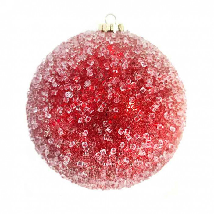 Шар-декор новогодний красный размер d-15см