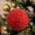 Шар-декор новогодний красный размер d-15см