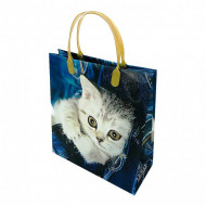 Пакет сумка размер 23*26см Белый котенок