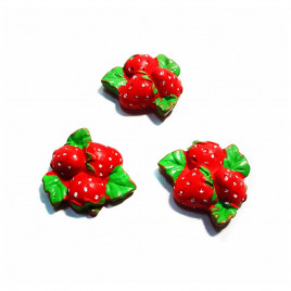 Декор Клубника тройная на липучке размер 3см