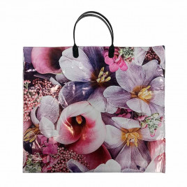 Пакет с пластмассовыми ручками 36*40см Цветы 10шт
