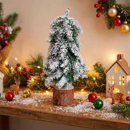 Ель заснеженная на пенечке Н-27см