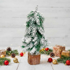 Ель заснеженная на пенечке Н-27см