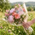 Пленка в рулоне с рисунком Клевер пыльный розовый жемчуг размер 70см
