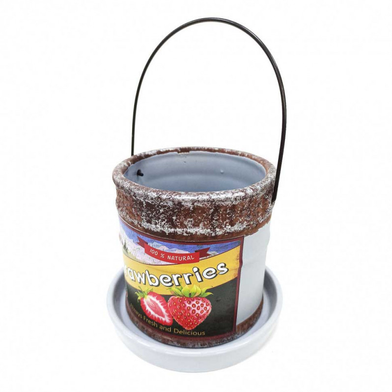 Кашпо керамическое Strawberries размер 7*7,5см