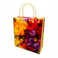 Пакет сумка размер 23*26см Сиреневые и желтые цветы