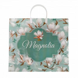 Пакет с пластмассовыми ручками 36*40см Магнолия 10шт