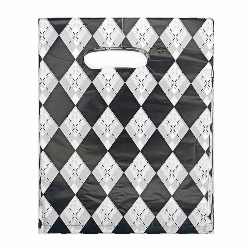 Пакет вырубной ПНД Ромбы черно-белые 20*25см 45 мкм 100шт